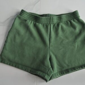 TNA Green Athletic Shorts Elastic Waistband Cotton Blend